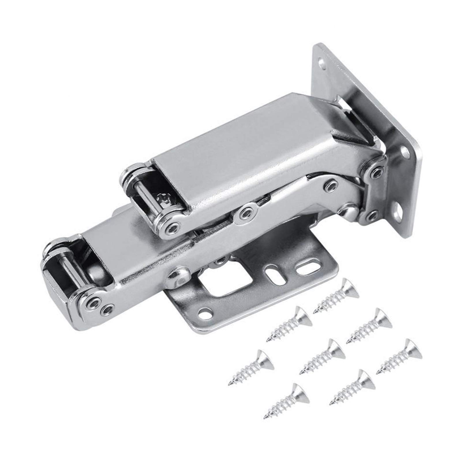 AUNANGLJSCS 170 Degree Thick Door Hinges,DIY Cabinet Hinge Large Angle Kitchen Cupboard Hydraulic with 8 Fixing Screws