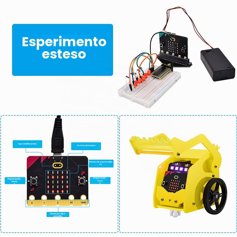 KEYESTUDIO BBC Microbit V2 Starter Kit (Pack Micro:bit V2 Go Kit) with Official BBC Micro:bit V2 Development Board for Coding and Programming