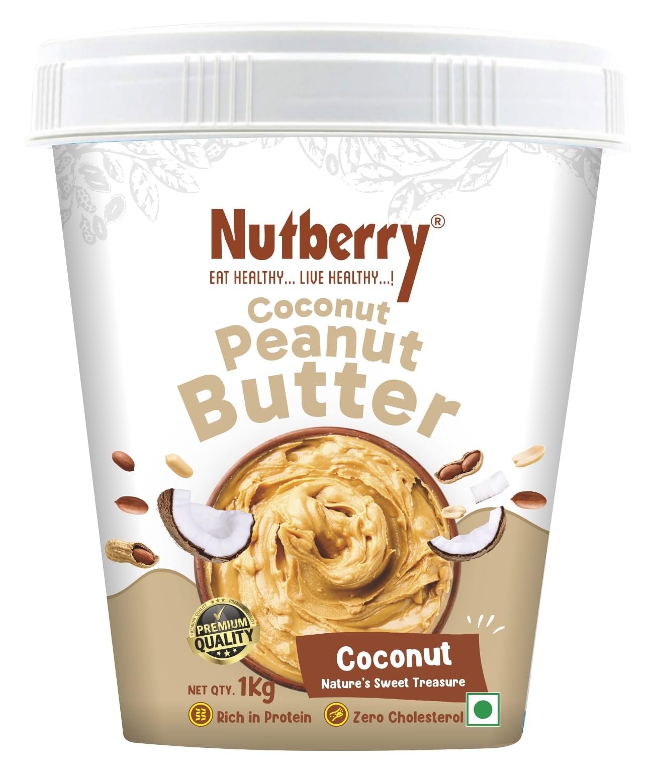 Nutberrys Coconut Peanut Butter 1kg (Bucket)| delightful fusion of rich coconut and wholesome peanuts | High in Protein Spread, Energy Booster Cholesterol Free |Tasty & Healthy Nut Butter (B0CX92WDYX) Amazon Price History, Amazon Price Tracker