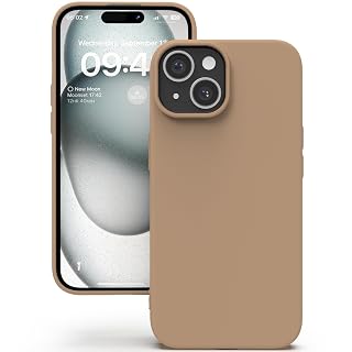 YATWIN Silicone Back Case for iPhone 15 Plus, Soft-Touch Phone Back Cover for Apple iPhone 15 Plus-Milk Tee, Light Brown