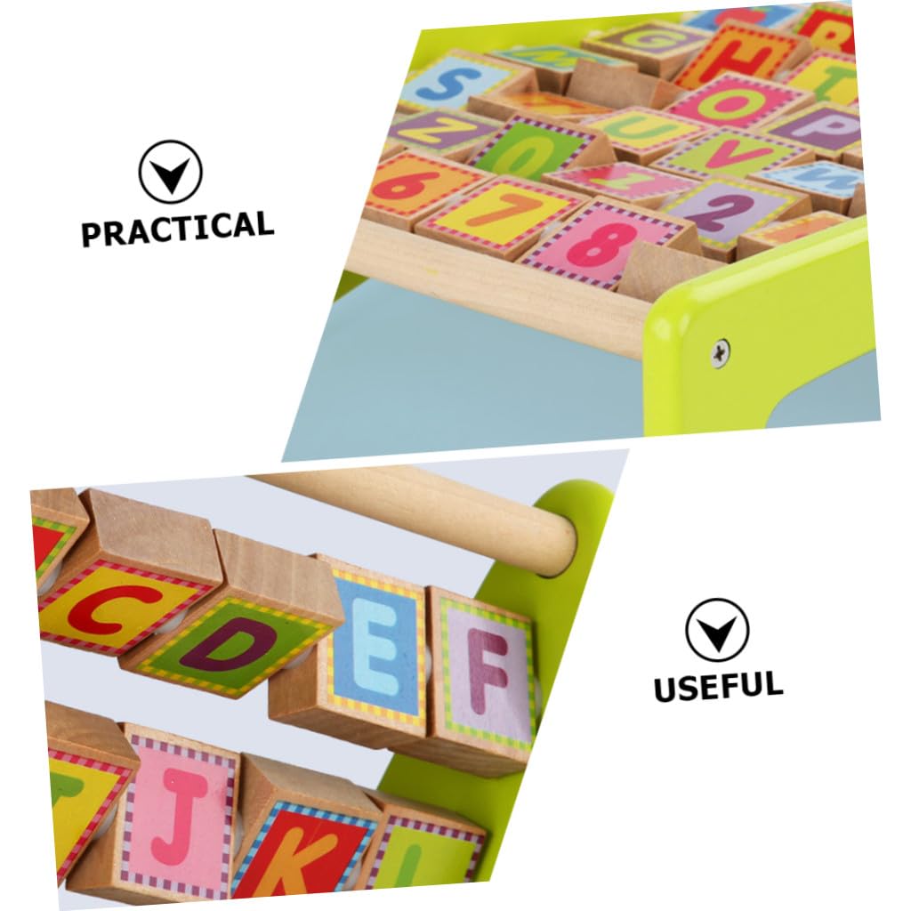 Juguete Educativo de Letras y Números de Madera para Niños Verde
