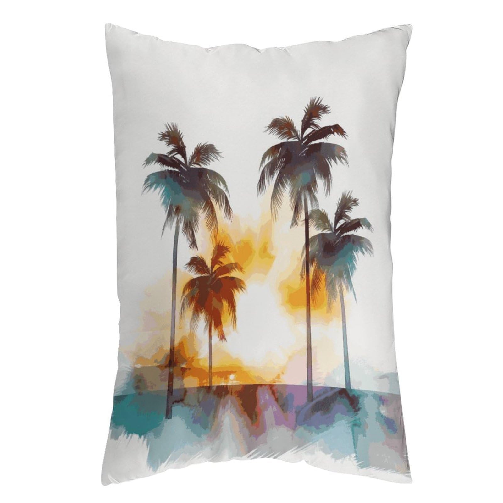 FekiLoot Palm Trees Sunset Throw Pillow Cover Soft Pillowcase with Hidden Zipper Lumbar Decorative Throw Pillow Covers Luxury Cozy Pillows Shams Rectangle Cushion Cases