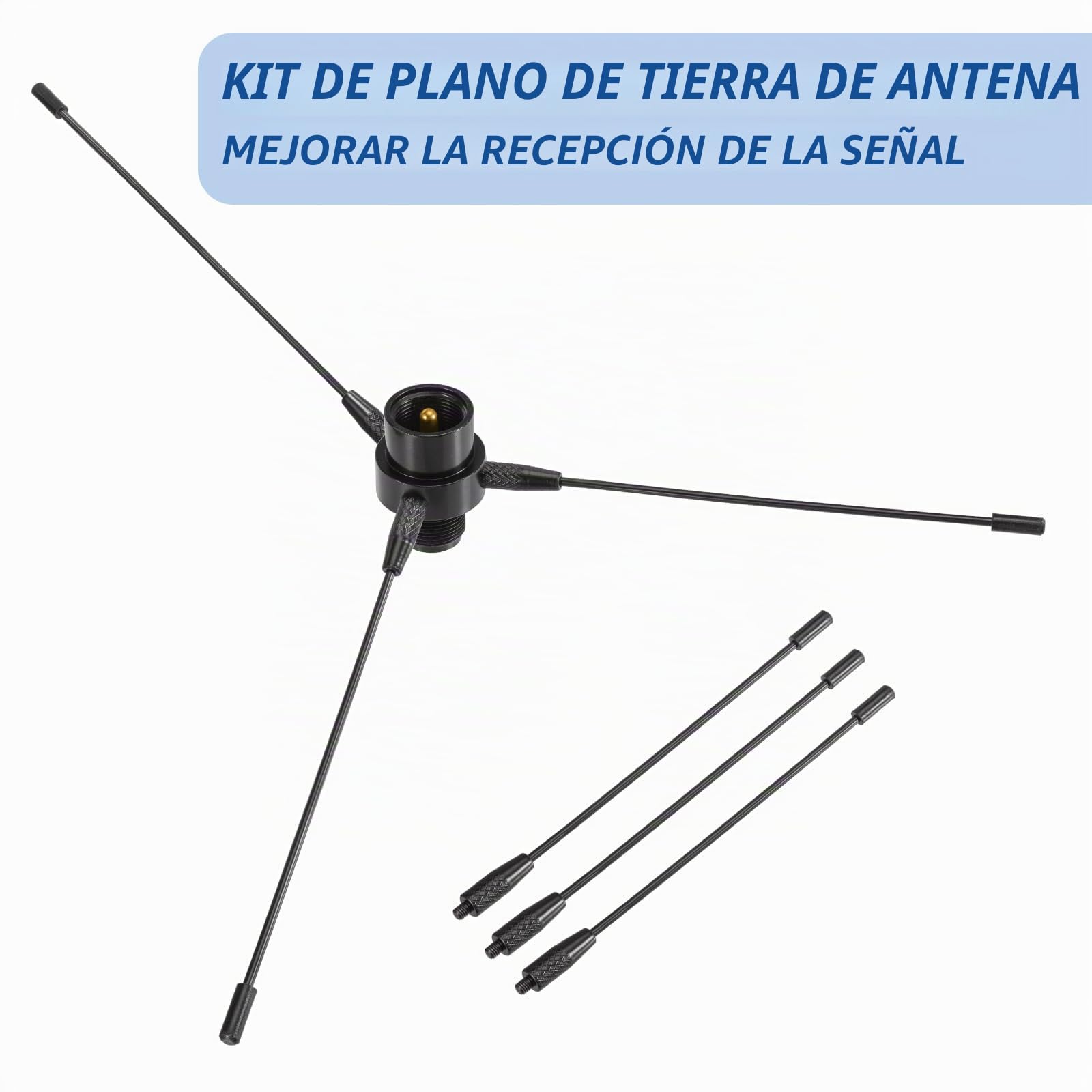 Bingfu Antena de Radioaficionado Doble Banda VHF UHF 136-174MHz 400-460MHz PL259 Macho Antena de Radio Amateur con Kit de Plano de Tierra Base Magnética para Radioaficionado Móvil Radio Bidireccional | Banda dual 136-174 MHz / 400-460 MHz para radios móvi