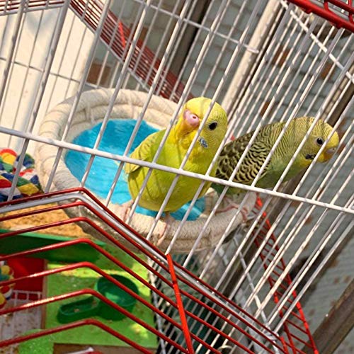 Image of Hamiledyi Handmade Cotton Rope Nest Parakeet Bed Breeding Nest Small Parrot Cage Hatching Nesting for Cockatiel Canary Lovebird Finch and Other Small Birds