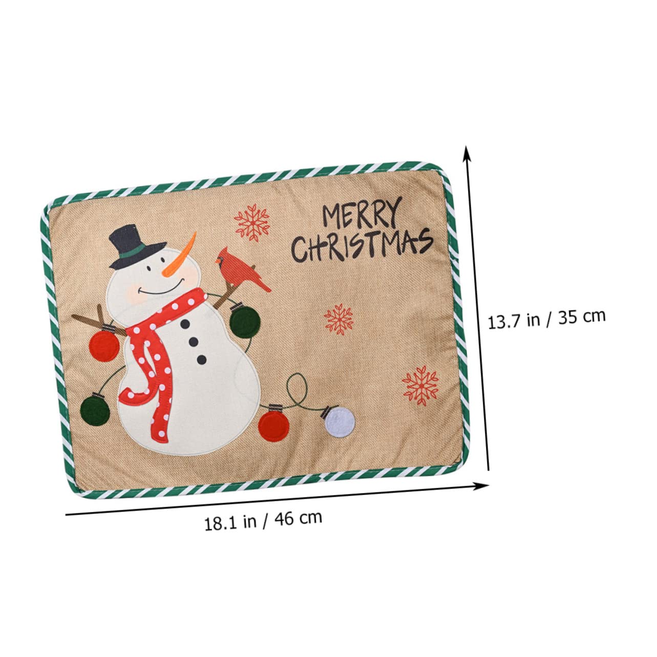 PRETYZOOM Set Di 4 Tovagliette Da Tavola Con Design A Strisce E Runner Da Tavola Per Feste Di Natale