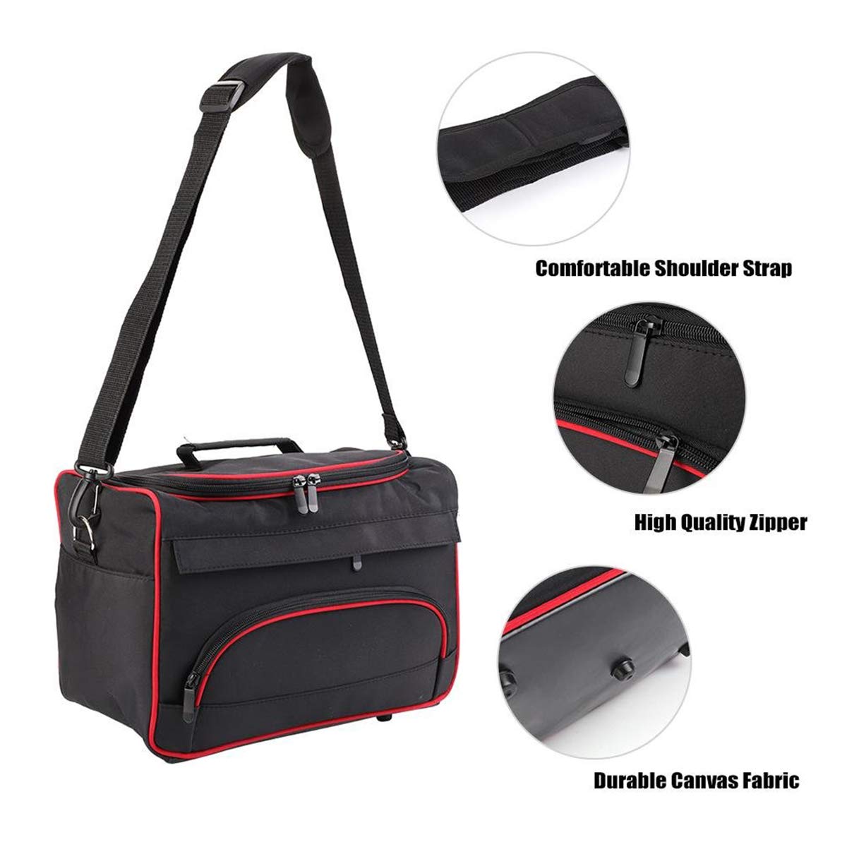 Borsa da parrucchiere per salone di grandi dimensioni, multifunzione, con tasca multipla per pettine da barbiere, forbici e clip, Nero , moda