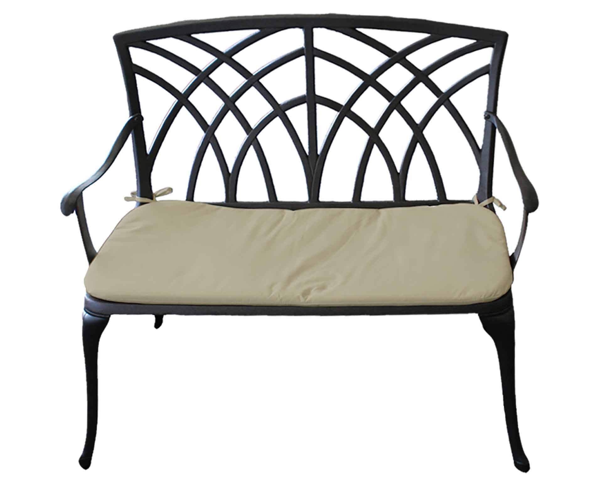 Charles Bentley 2 Seater Garden Patio Bench Seat - Cast Aluminium - Black