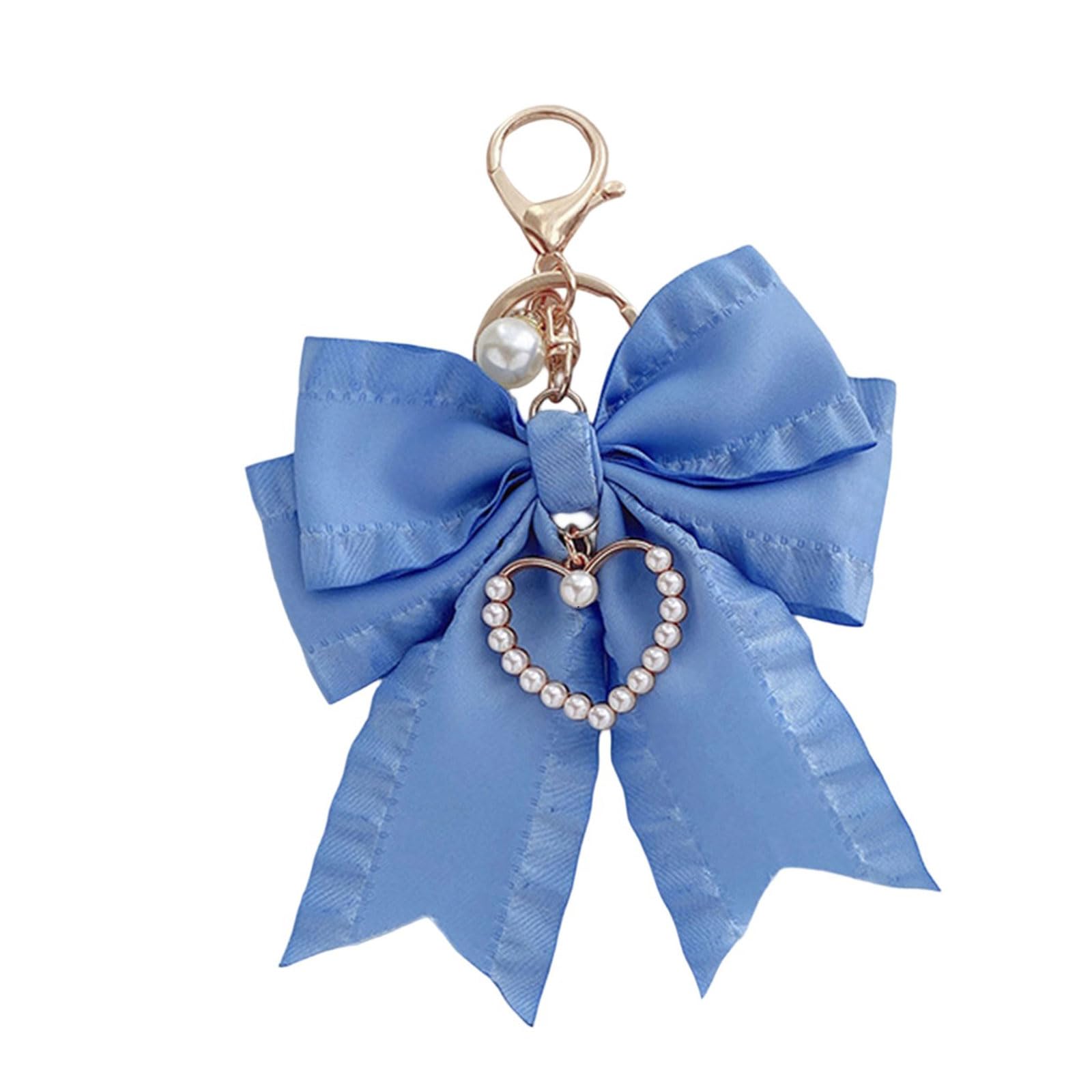 OSNIYAW Stylish Bowknot Keychain with Pearls Fashion Bag Charm Cuteness Purse Accessory Delicate Hanging Pendant for and Bag Handbag Accessories