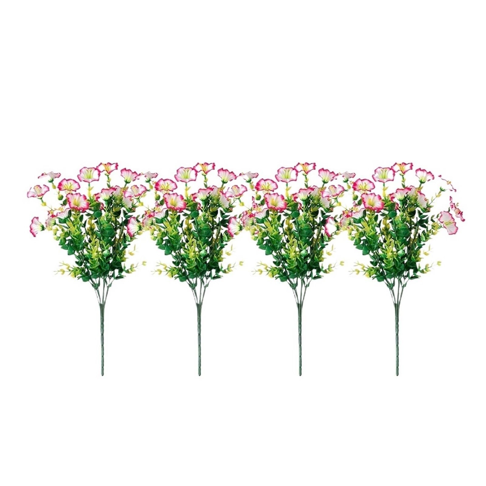 Yeobezn Artificial Buttercup Flowers 12PCS Morning Glory Flowers Outdoor Decoratio Resistant Shrub Plants For Porch Farmhouse Garden Home Yard Decor(Pink)