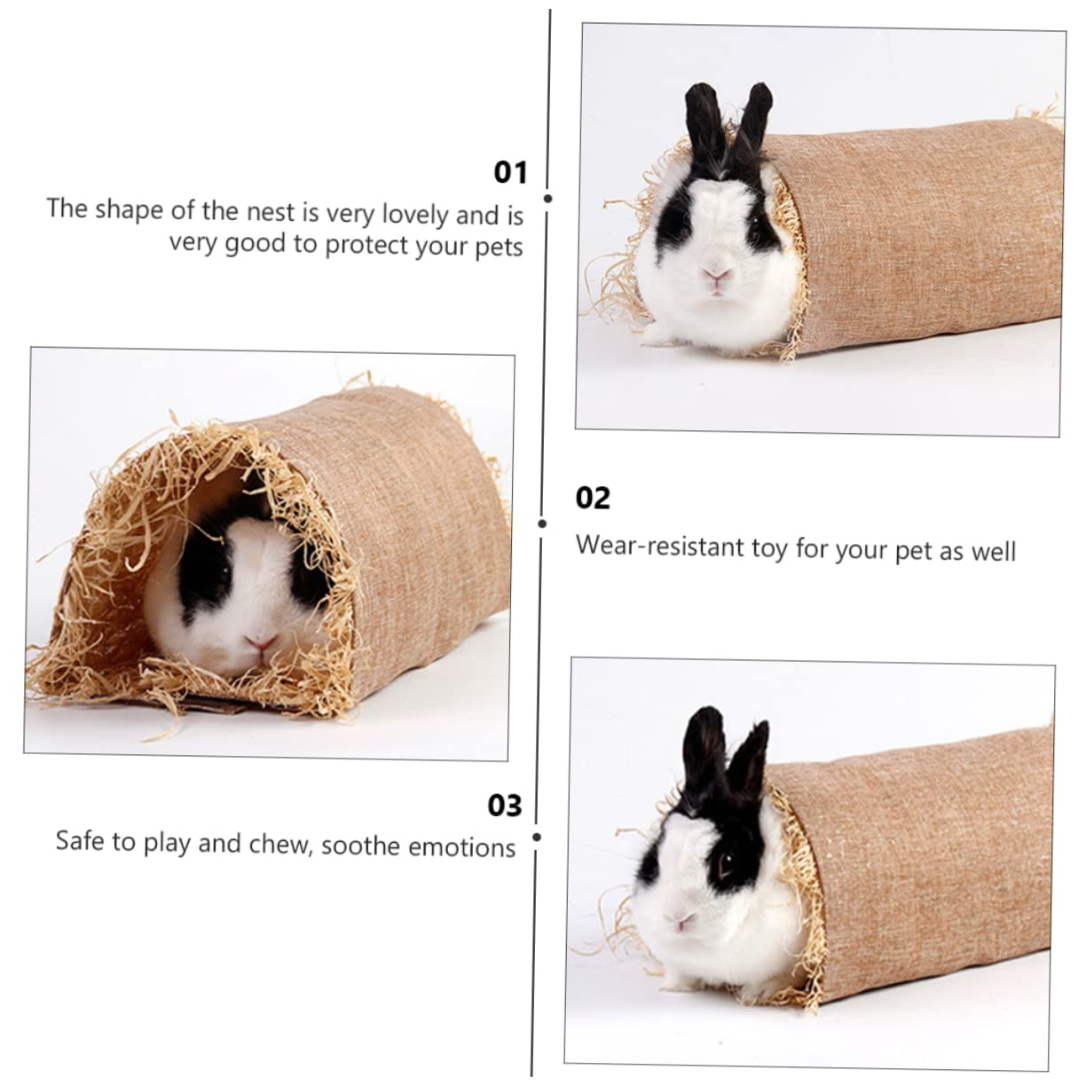 Túnel for hámster, túnel for conejitos, Nido, Jaula for, Accesorios, cabaña for, Colcha de Hierba for Mascotas, Rabb(A,L)