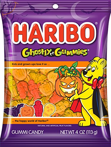 Haribo Gummi Candy, Ghostly Gummies, 4 oz Bag (Pack of 12)