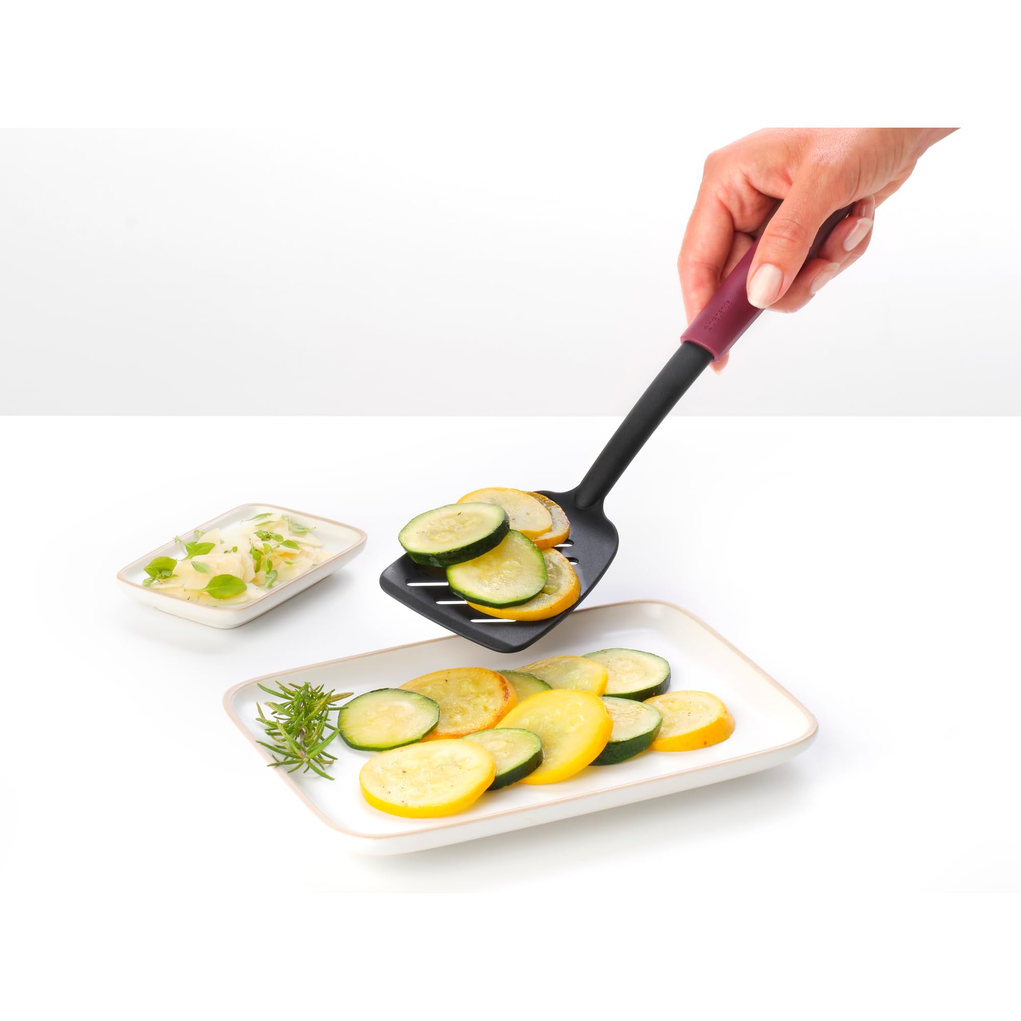 Image secondaire de Spatule en Nylon Brabantia TASTY+ - Résistante à la Chaleur et Compatible Lave-Vaisselle - Aubergine Red