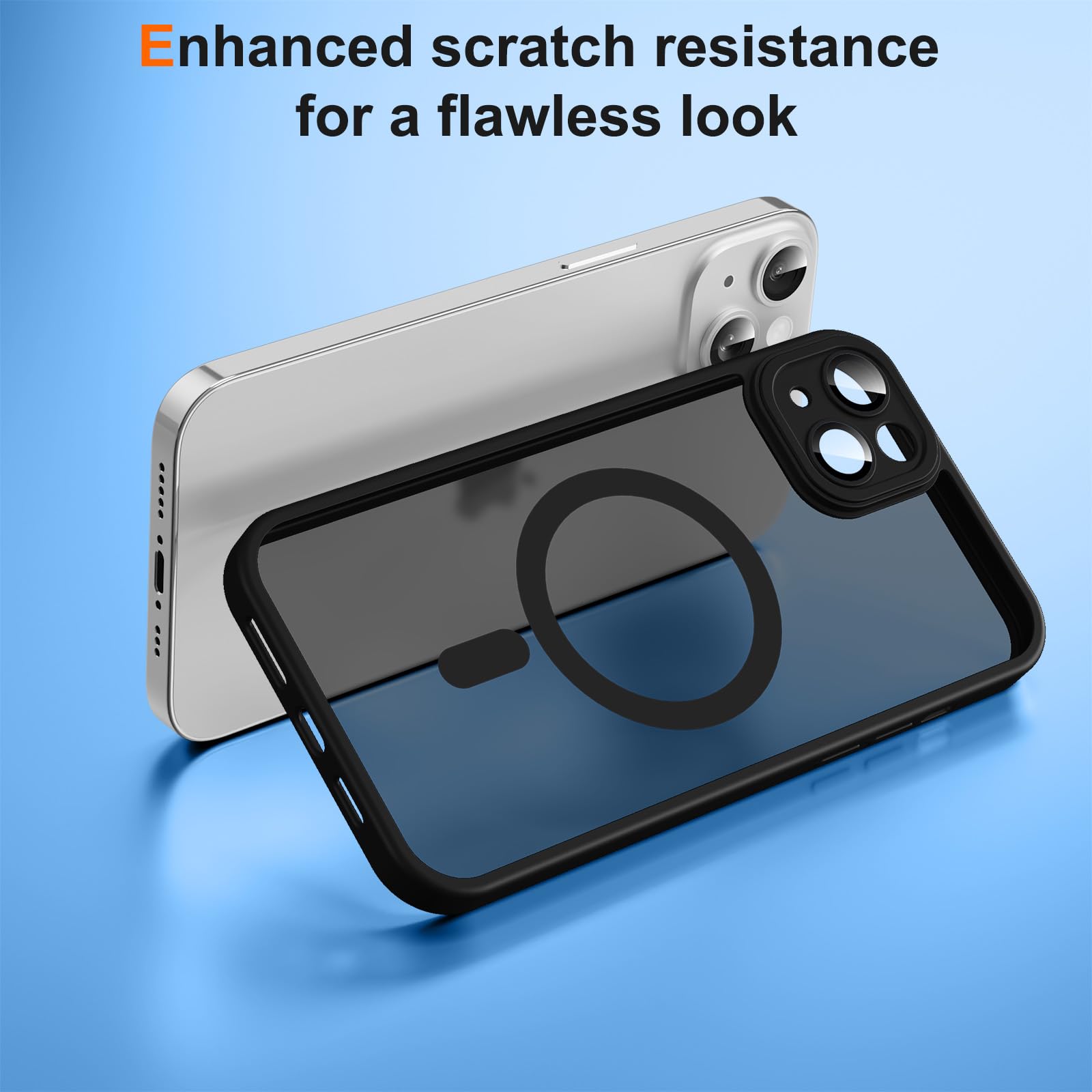 Funda Magnética Con Cuerda Para IPhone 15, Carcasa Antigolpes Mate Translúcida, Resistente A Rayones, Con Correa Ajustable Para Colgar Al Cuello, Azul Claro