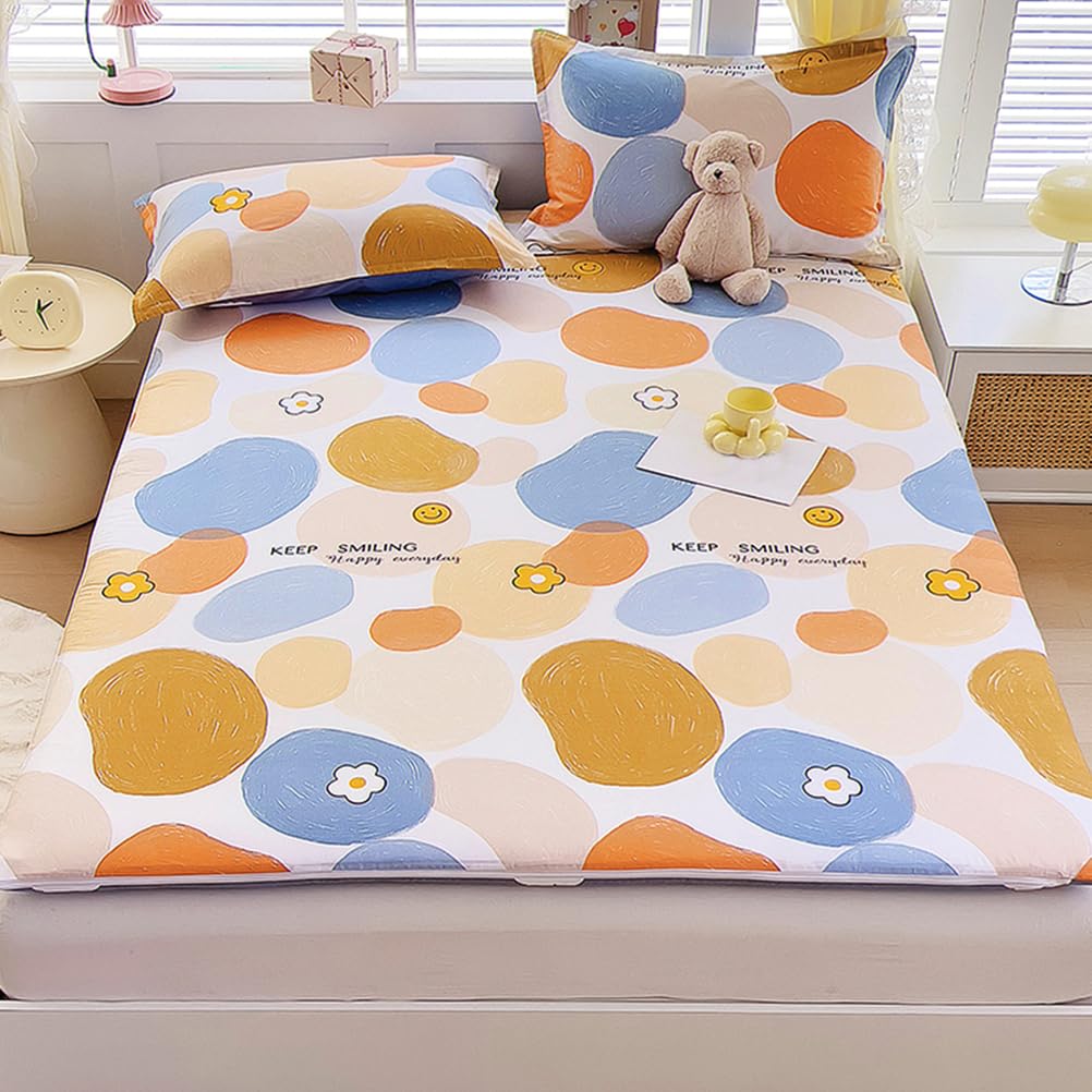D,120x200cmFULL, 100% Cotone Futon Copertura Materasso con Cerniera Giapponese Protettore Materasso Pavimento Tradizionale Avvolgimento Completo Copertura Letto Futon Pavimento