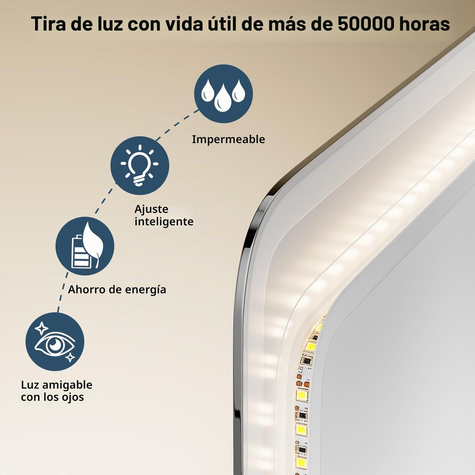 Espejo Baño con Luz LED Espejos de Baño con LED 120x70cm
