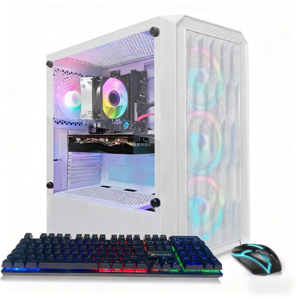 STGAubron Gaming PC Desktop, Radeon RX 580 8G GDDR5, Intel Core i5-9400F up to 4.1GHz, 16G DDR4, 1T SSD, 600M WiFi, BT 5.0, RGB Fan x 4, Windows 11