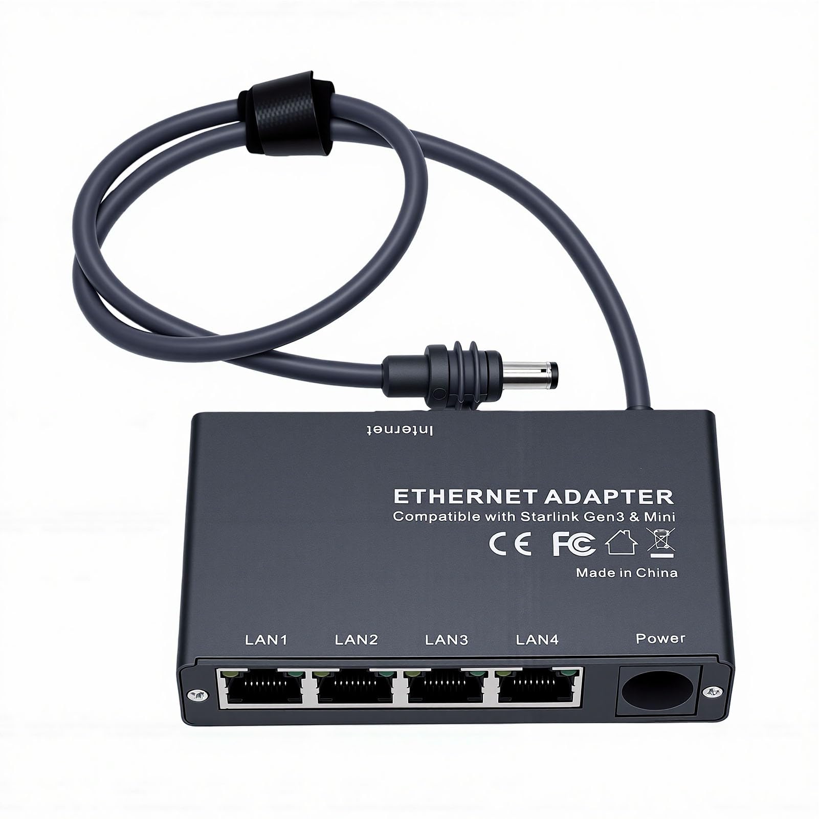 Tnfeeon Adattatore Gigabit Ethernet a 4 Porte, Hub di Rete Plug and Play con Connessione Cablata a Bassa Latenza per Mini NAS da Gioco Gen3 Streaming, Viaggi, Casa, Ufficio
