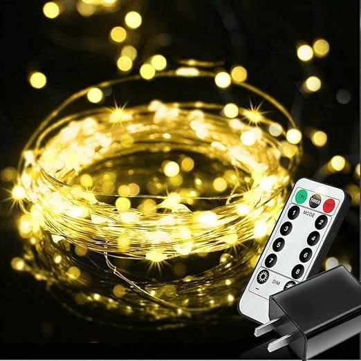 EShing Plug in Fairy Lights with Adapter Remote Timer, 8 Modes 33ft 100