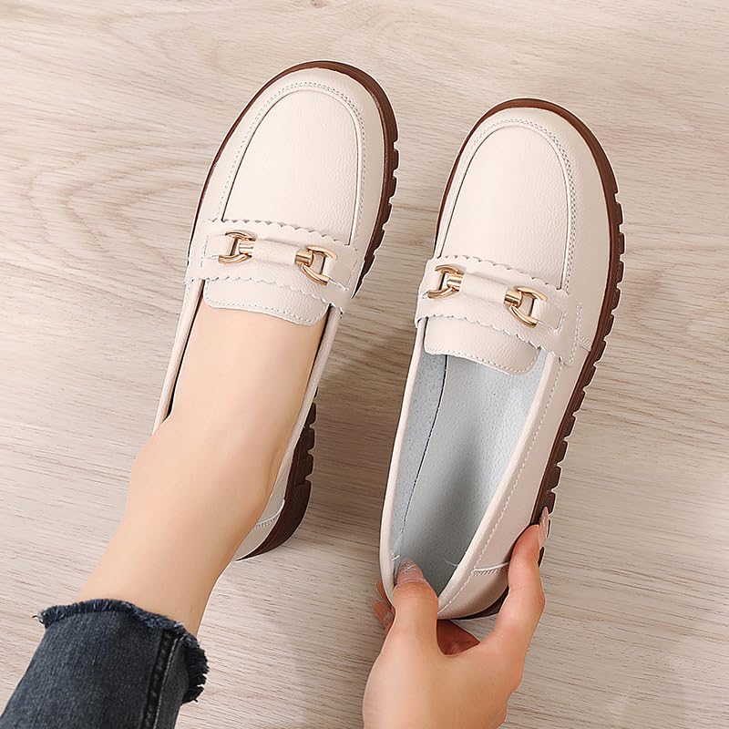 Image of Loafers for Women Business Casual Shoes Comfortable & Lightweight Round Toe Penny Dressy Slip On Work Flats