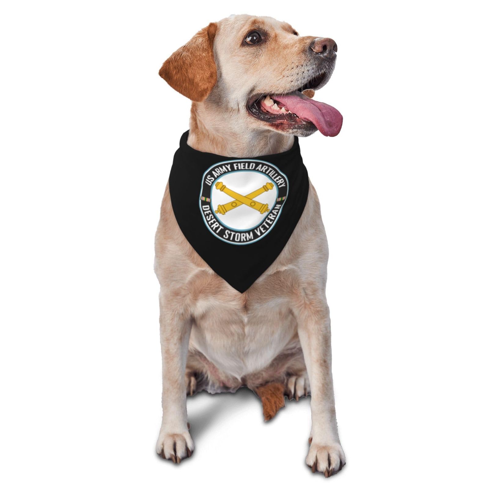 US Army Field Artillery Desert Storm Veteran Dog Scarf Pet Bandana Cat Pet Bibs