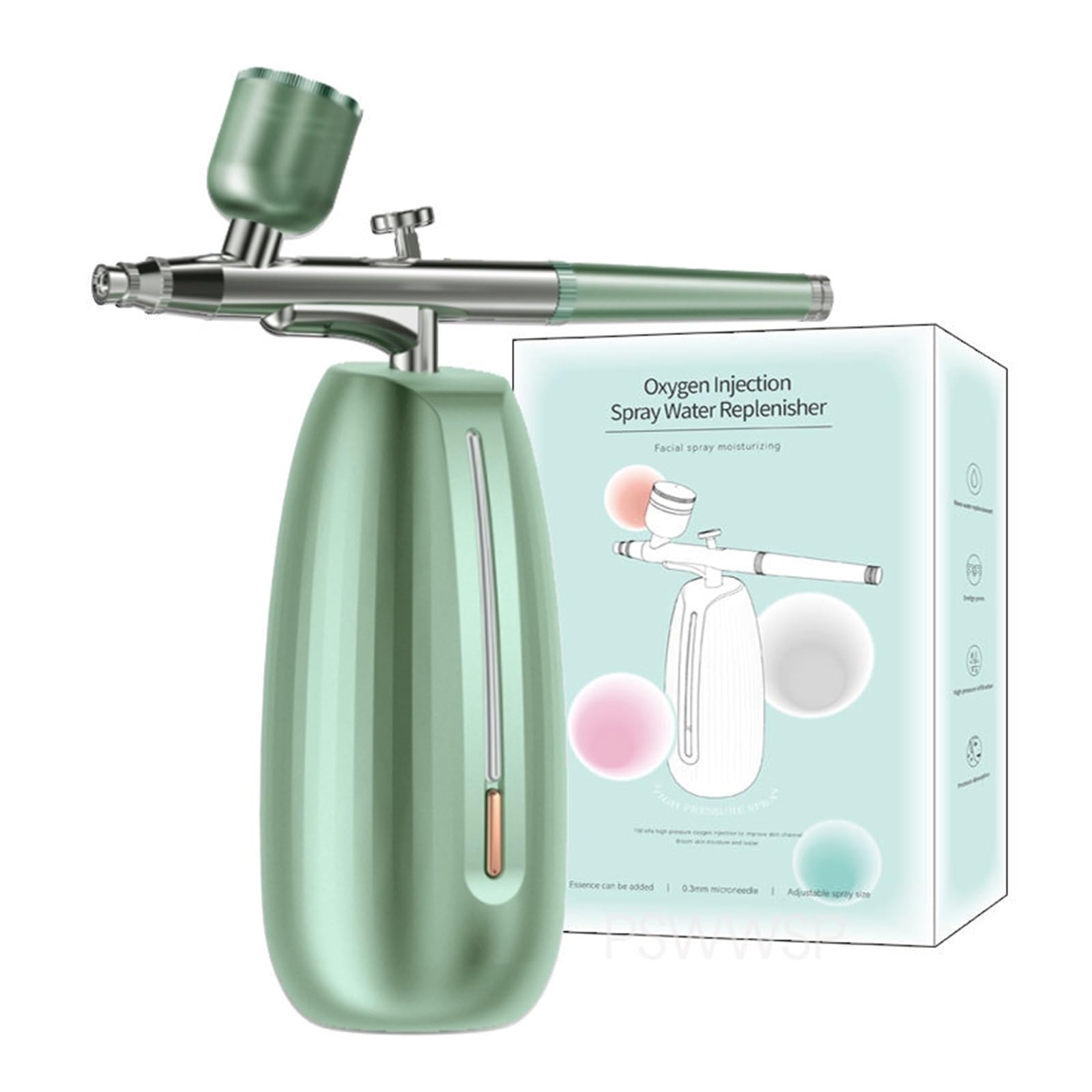 Inyector de oxígeno Nano Niebla Niebla Aerosol Cepillo de aire Pistola de pintura for arte de uñas Tatuaje Pastel artesanal Control Preciso(White)