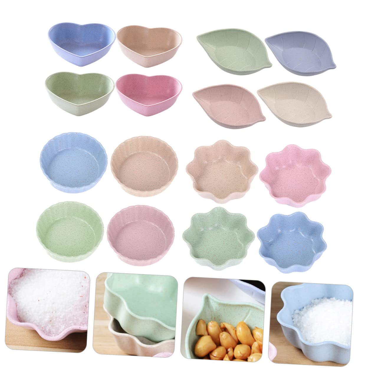 VINTORKY 16pcs Sauce Dishes Multi Shape Seasoning Saucers for Condiment Plate Snack Plate