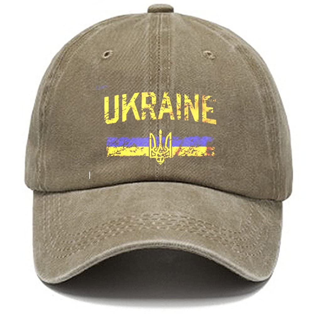 Casiler Men's Khaki Baseball Cap Vintage Distressed Hats Ukraine Hat Twill Plain Cowboy Hats Denim Hat For Wo
