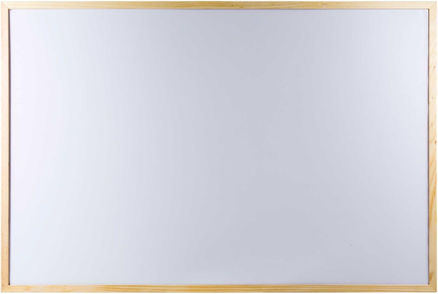 DESK TECH Dry Erase White Bulleting Board with Beige Pinewood Wooden Frame - 24 x 36 inches - Flexible Mounting, Versatile for School, Office and Home Use