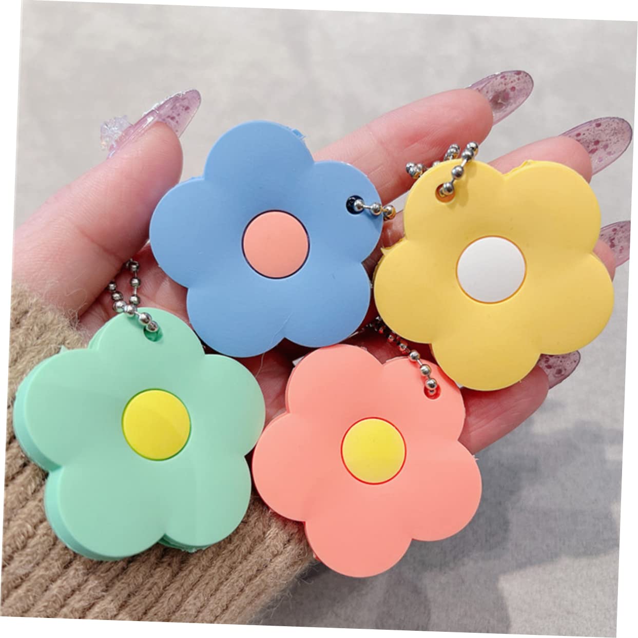 VANZACK Fundas Protectoras de Silicona Forma de Flor 6 Piezas Varios estilos Funda Resistente y Decorativa para Organizar y Proteger Llaves Varios estilos para Llaves de Casa