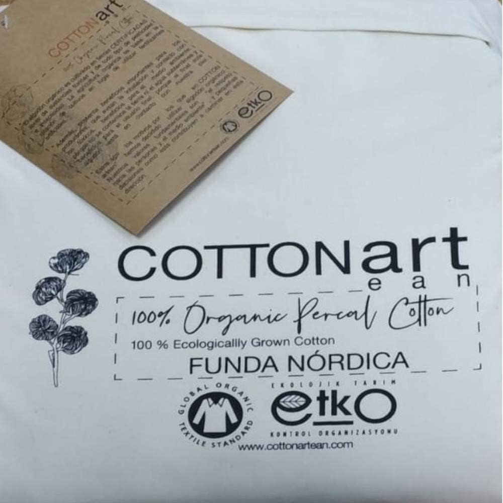 COTTON ARTean Funda Nórdica Cama 150 Algodón Orgánico Turia Blanco