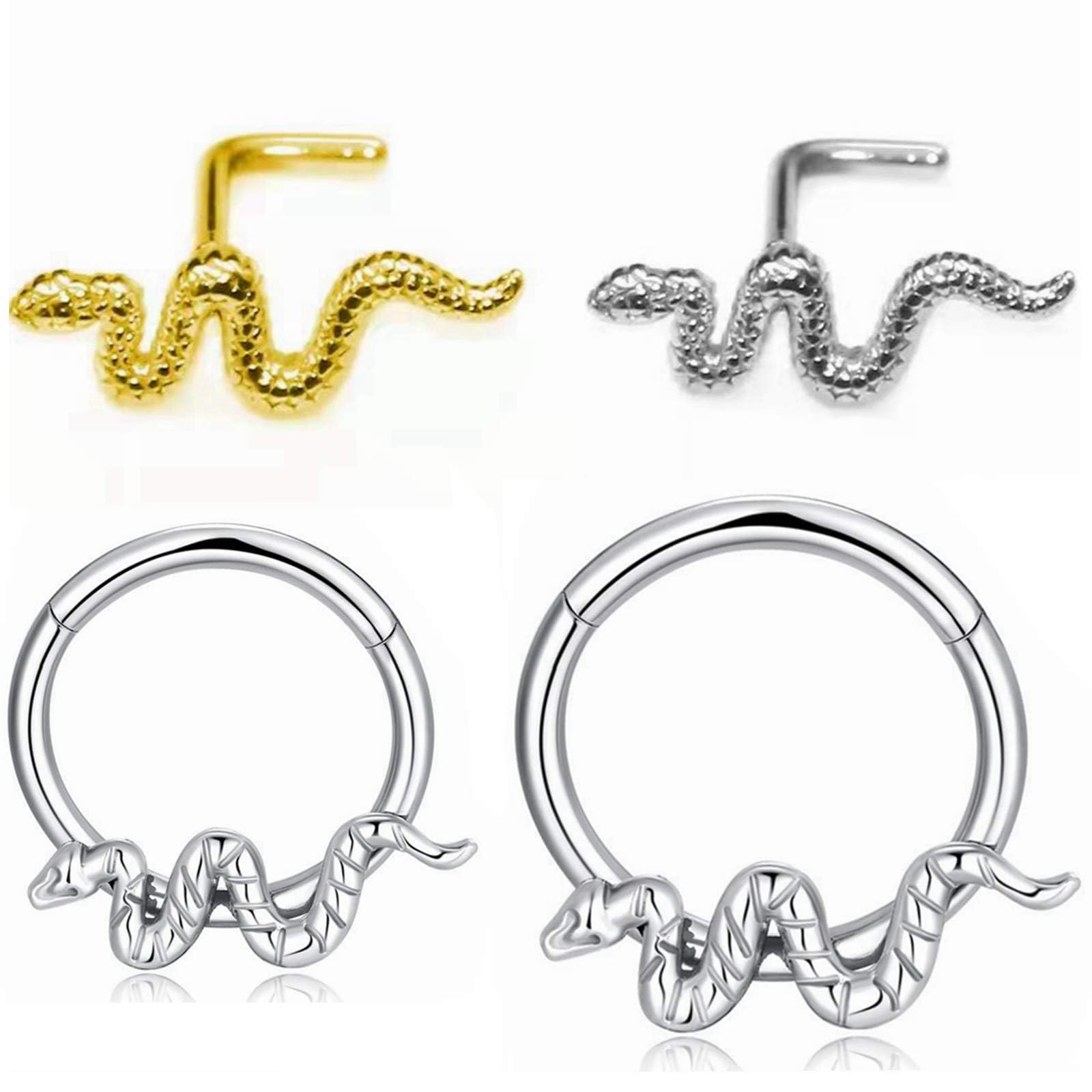 YrogcuNose Ring Lip Rings Septum-Clicker:8G 10G 12G14G 16G 18G 20G Dia.6mm 8mm 10mm 12mm 14mm 16mm Hinged Nose Piercing Hoop Ring Sleeper Earring Helix Rook Conch Cartilage Daith Tragus Earrings Nose Piercing Jewelry