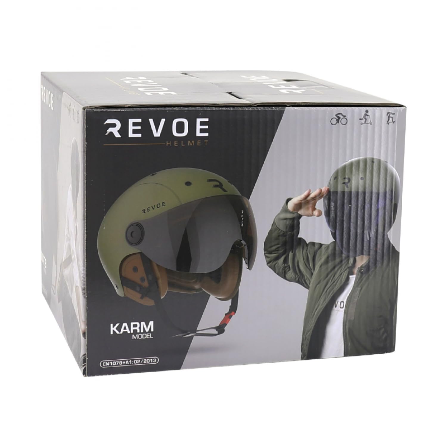 REVOE Casco Karm Casque vélo, Trottinette et Roller Adulte Unisexe, Mat Kaki, M