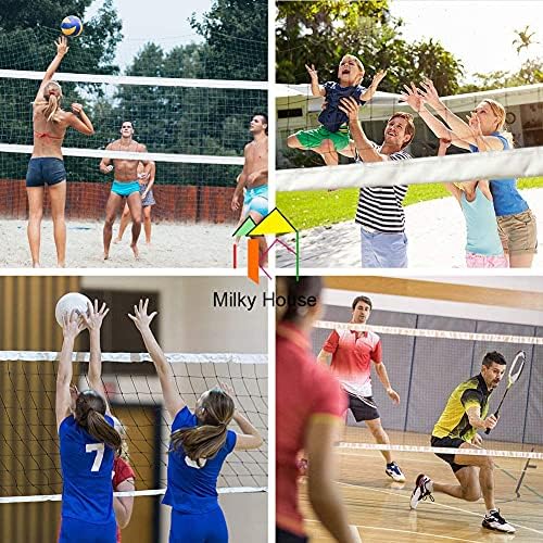 Volleyball Nets, Professional Volleyball Net, Portable Volleyball Replacement Net for Backyard Schoolyard Sports Beach Swimming Pool, Indoor Outdoor Grass Cross Volleyball Net Set, 32FTX3FT, Not Poles