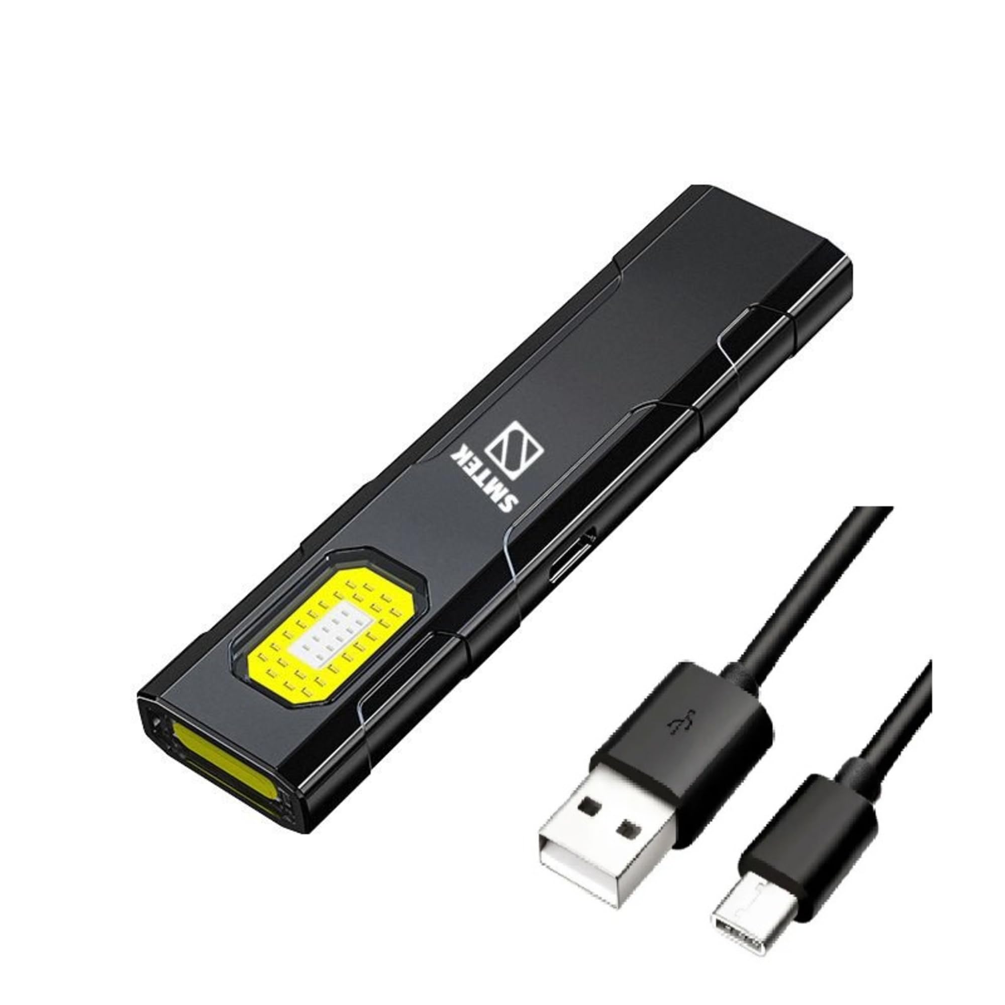 USB Type-C Rechargeable Mini Torch Flashlight – Compact EDC Torch with Pocket Clip & Magnetic Base – COB LED Work Light for Hiking, Camping, Household, Workshop, Repair & Emergency Use [Class A+++]
