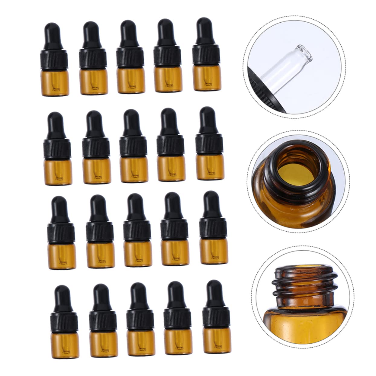 Didiseaon 40pcs Essential Oil Bottles Dropper Set for Travel Leakproof Glass Multi-function Dispenser Bottles