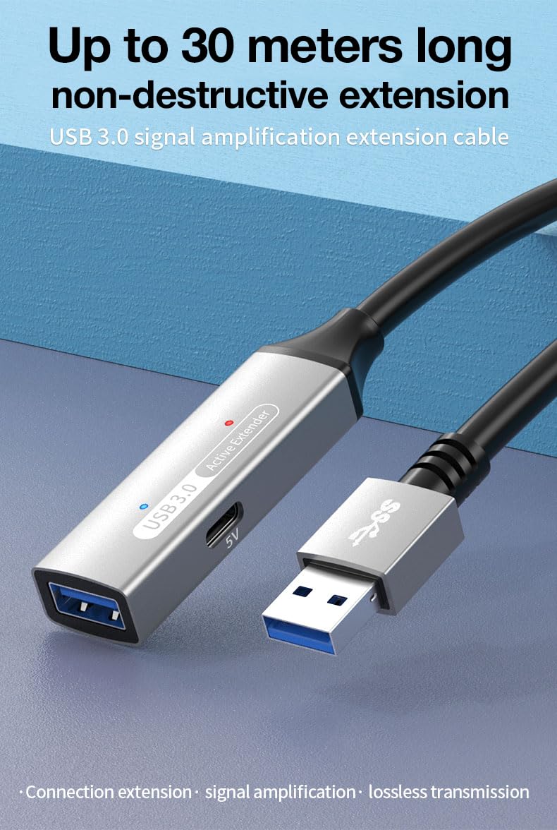 PremiumCord Aktives USB Verlängerungskabel mit Repeater 20m – Bild 5