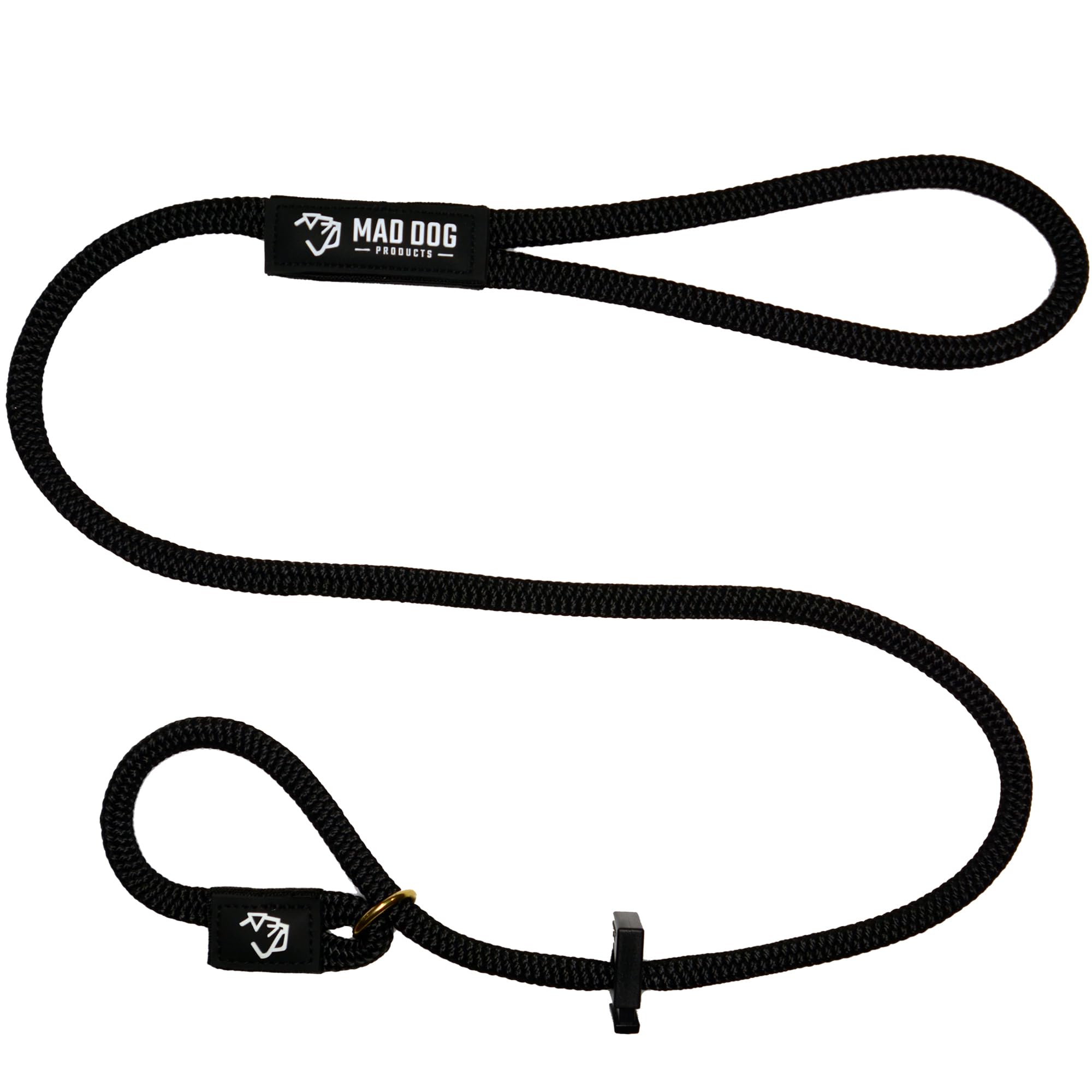 3/8" x 15' Black Double Braid English Slip Lead Premium Dog Leash - Made in USA