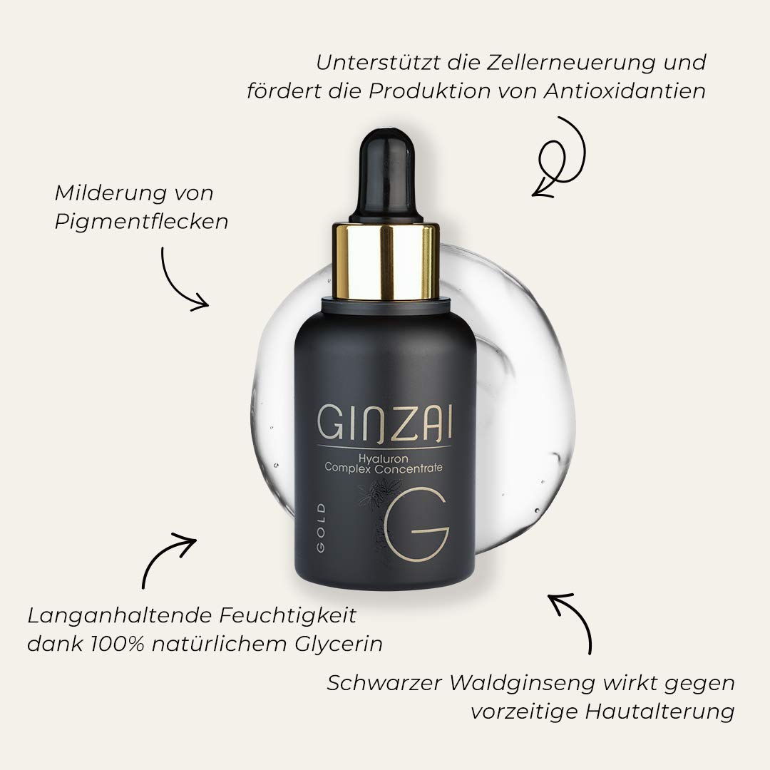 Hyaluron Serum 30ml & straffende Tagescreme 50ml im Set mit Ginseng – Gesichtspflege und Anti Aging Hyaluron Konzentrat, Feuchtigkeitsspendende Gesichtscreme, Gesichtspflege gegen Falten
