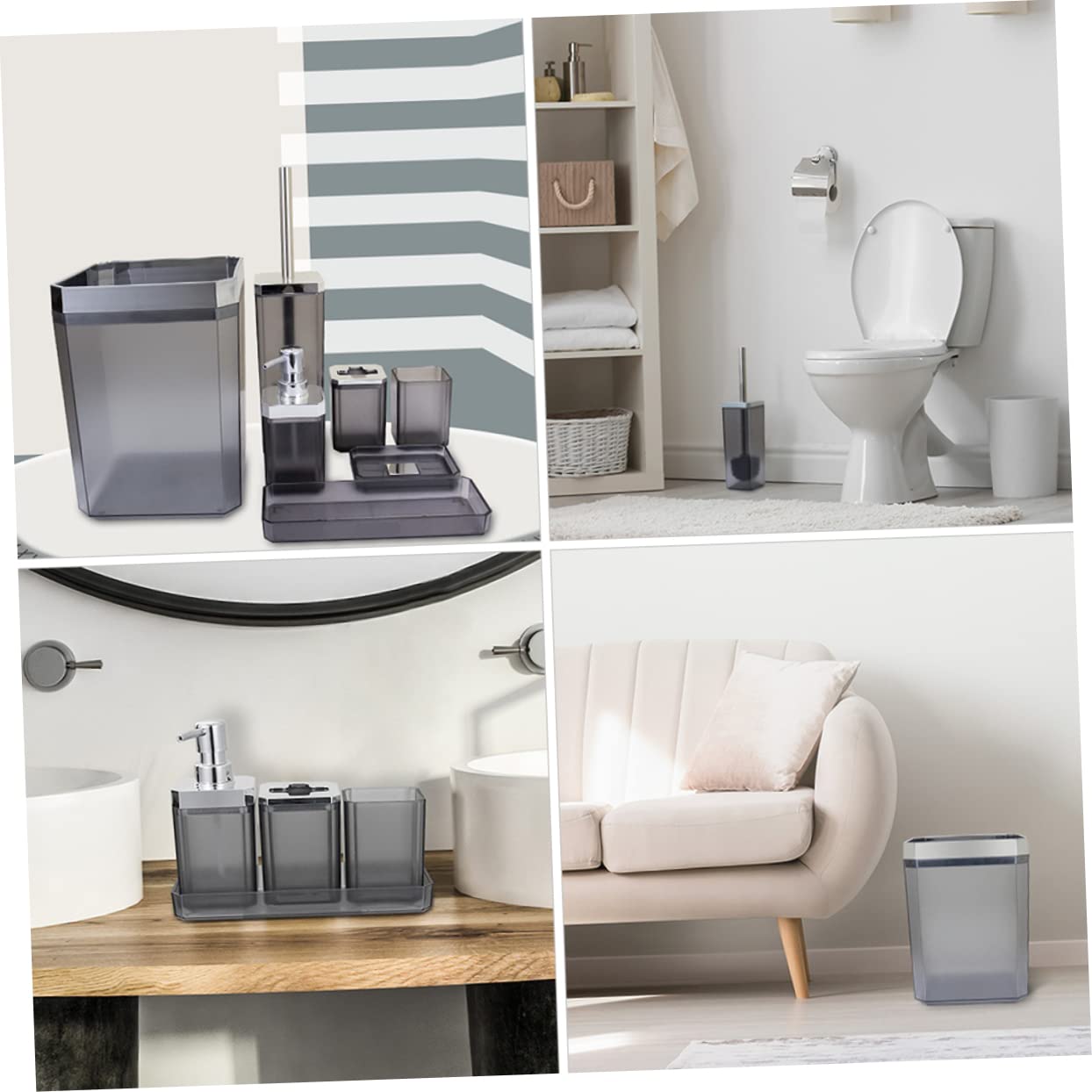 Alipis Juego de Accesorios para Baño de Acero Inoxidable, Organizador Multifuncional Elegante para Cepillos de Dientes y Dispensador de Loción, Adecuado para Hotel