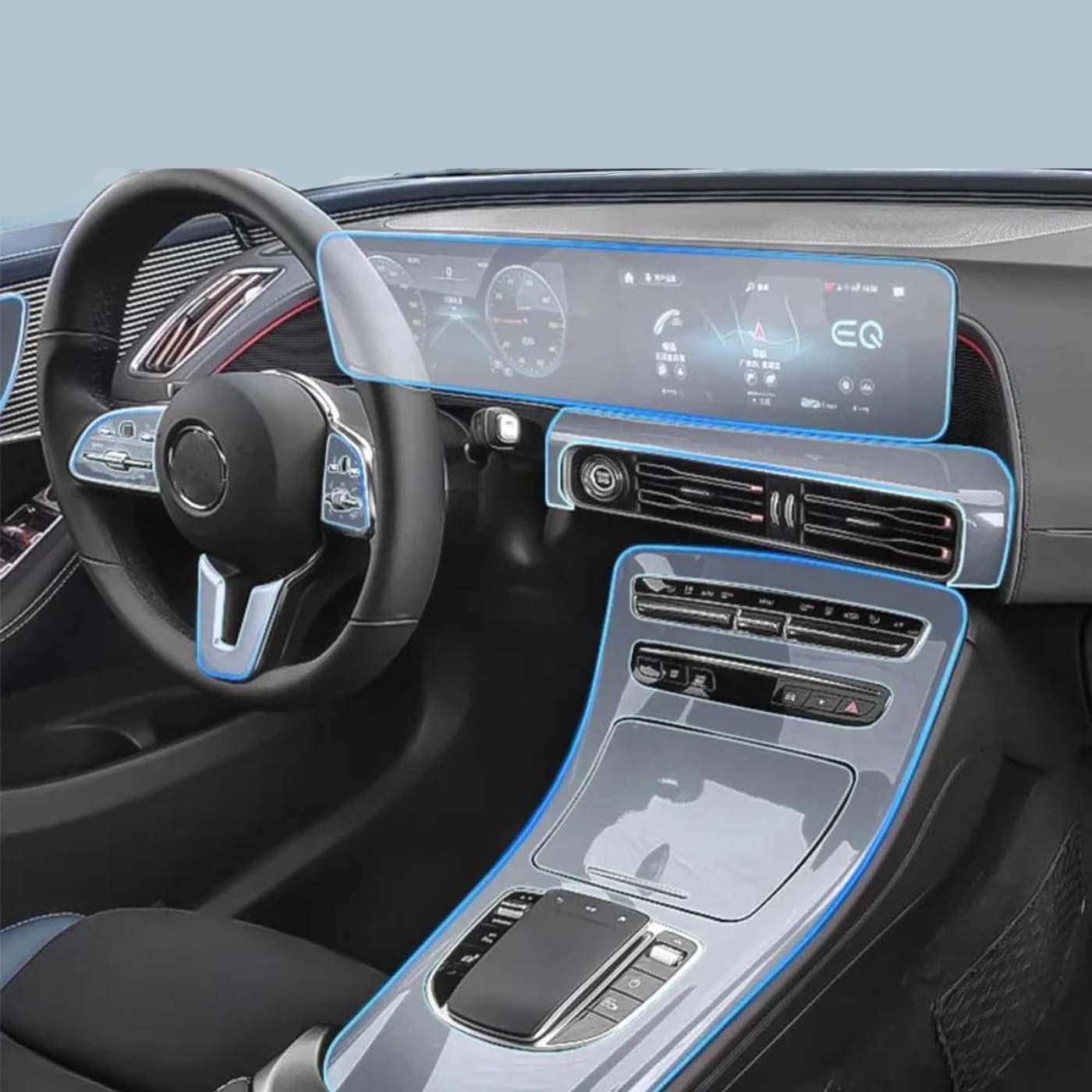TPU Protective Film Car Interior Sticker Center, for Mercedes Benz EQE Eqe 350 400 2020 2021 Console Air Gear Navigation Dashboard