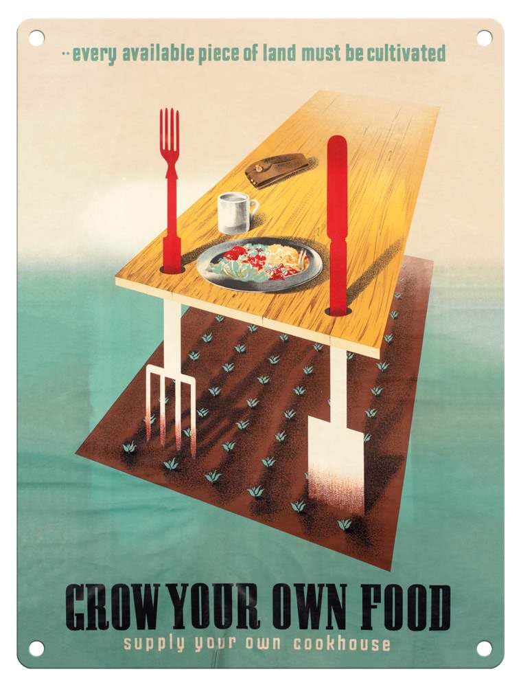 Metal Sign - Official Imperial War Museum (Grow Your Own Food III, 15 x 20 cm)