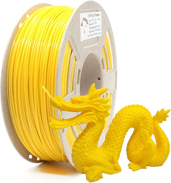 RepRapper PLA 3D Printer Filament 1.75mm, Dimensional Accuracy +/- 0.03mm, 1kg Spool (2.2 LBS) 3D Printing Filament for 3D Printers, Yellow