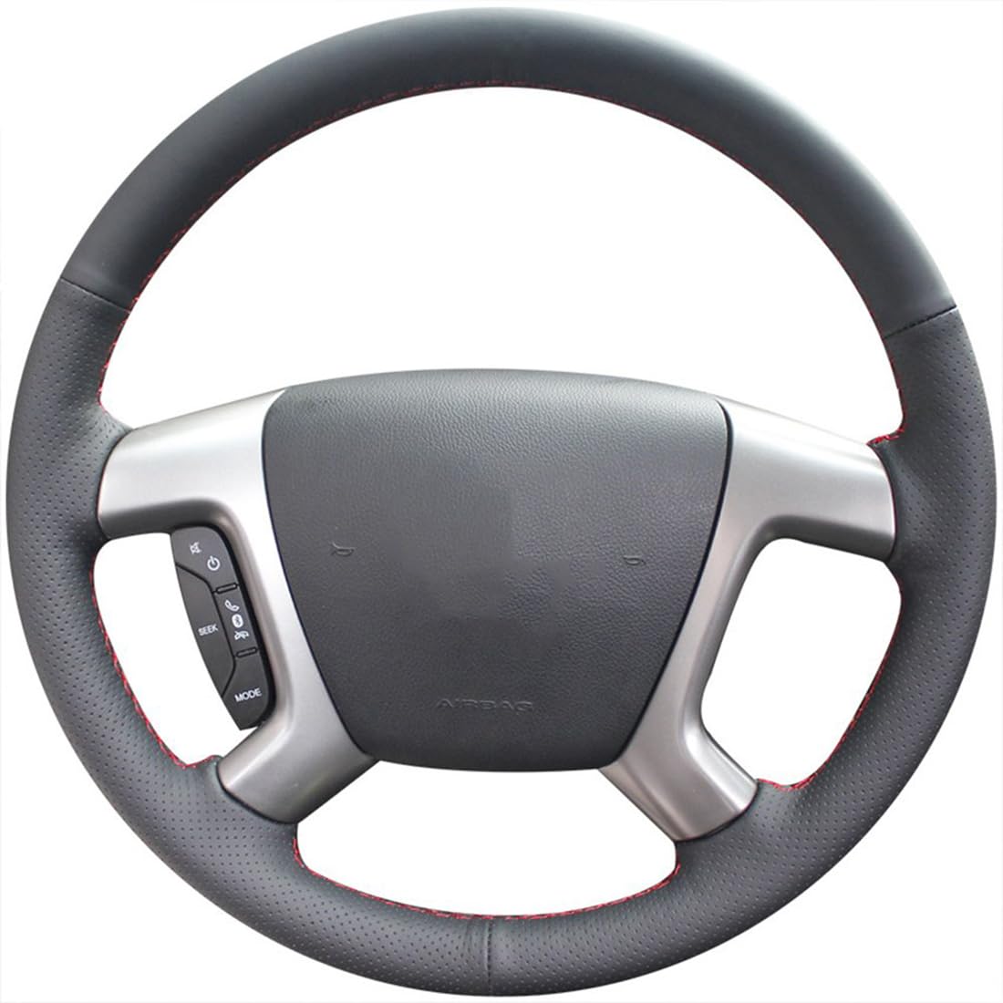 Loncky Genuine Leather Steering Wheel Cover for Chevrolet 2008-2013 Silverado 1500 Silverado 2500 35002007-2014 Tahoe2007-2014 Suburban 15002007-2013 Avalanche 15002009-2015 TraverseExpress product thumbnail 3