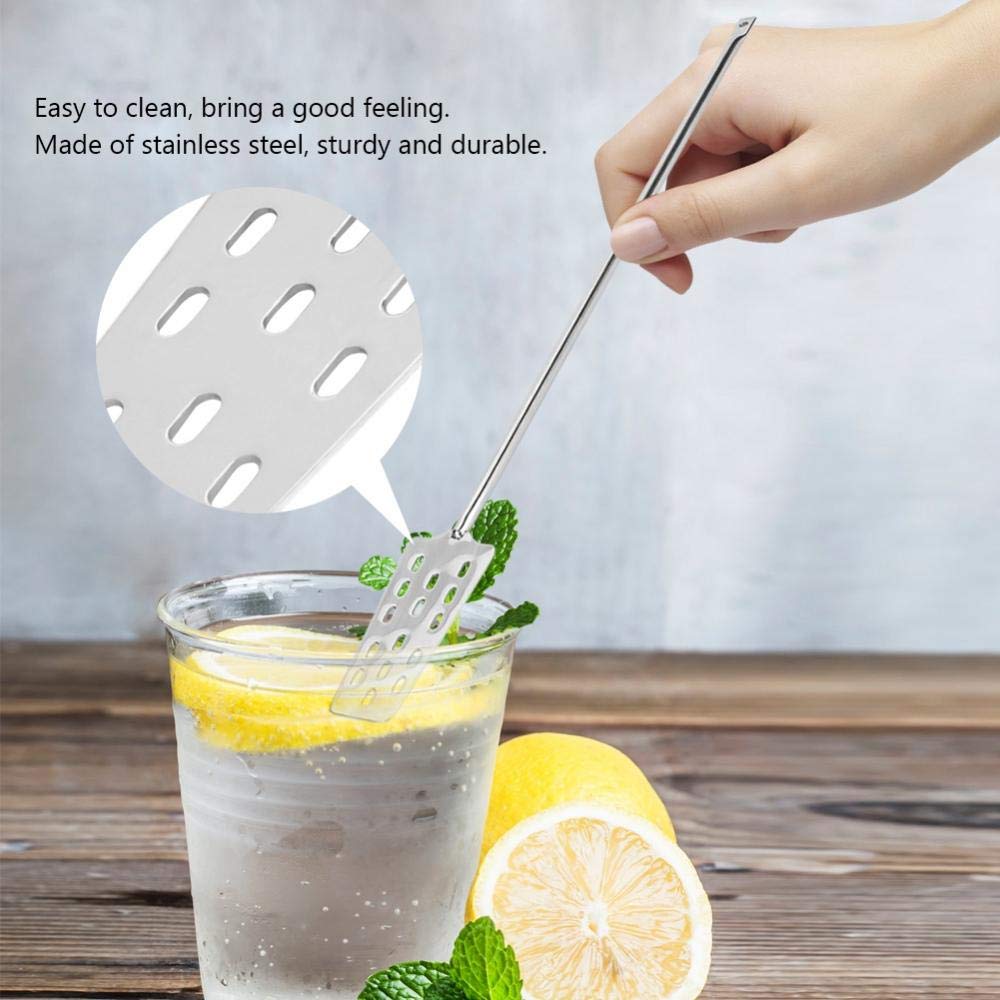 Varilla para agitar vino, versión extendida de acero inoxidable, herramienta de paleta para mezclar y agitar, para cerveza casera, vino, té, café(Square)
