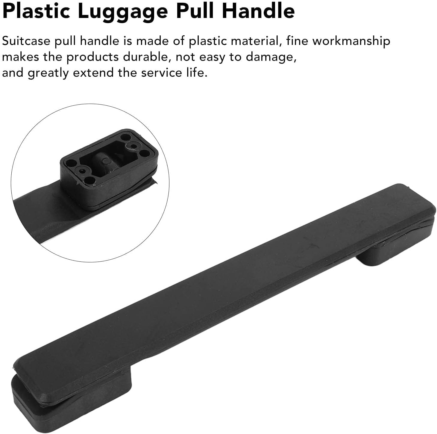 HERCHR Luggage Handle, 20cm/7.87inch Plastic Pull Handle Grip Replacement for Luggage Suitcase Strap Handles Grip Box Black Tone