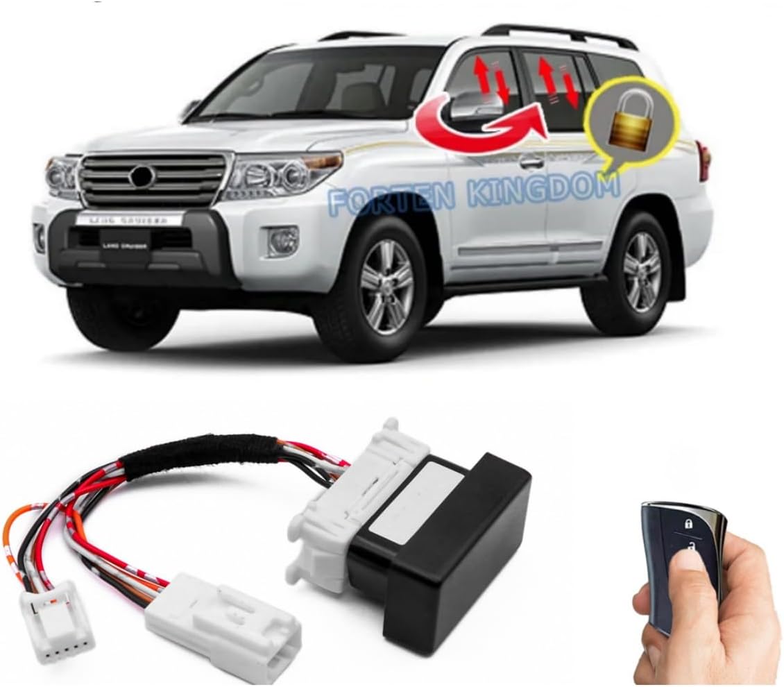 OBD Auto Window Closer & Mirror Fold Module for Land Cruiser 2008-2021 | Remote Power Window Open/Close | Auto Fold/Unfold Mirrors | Speed Door Lock | Plug & Play (2016-2021)