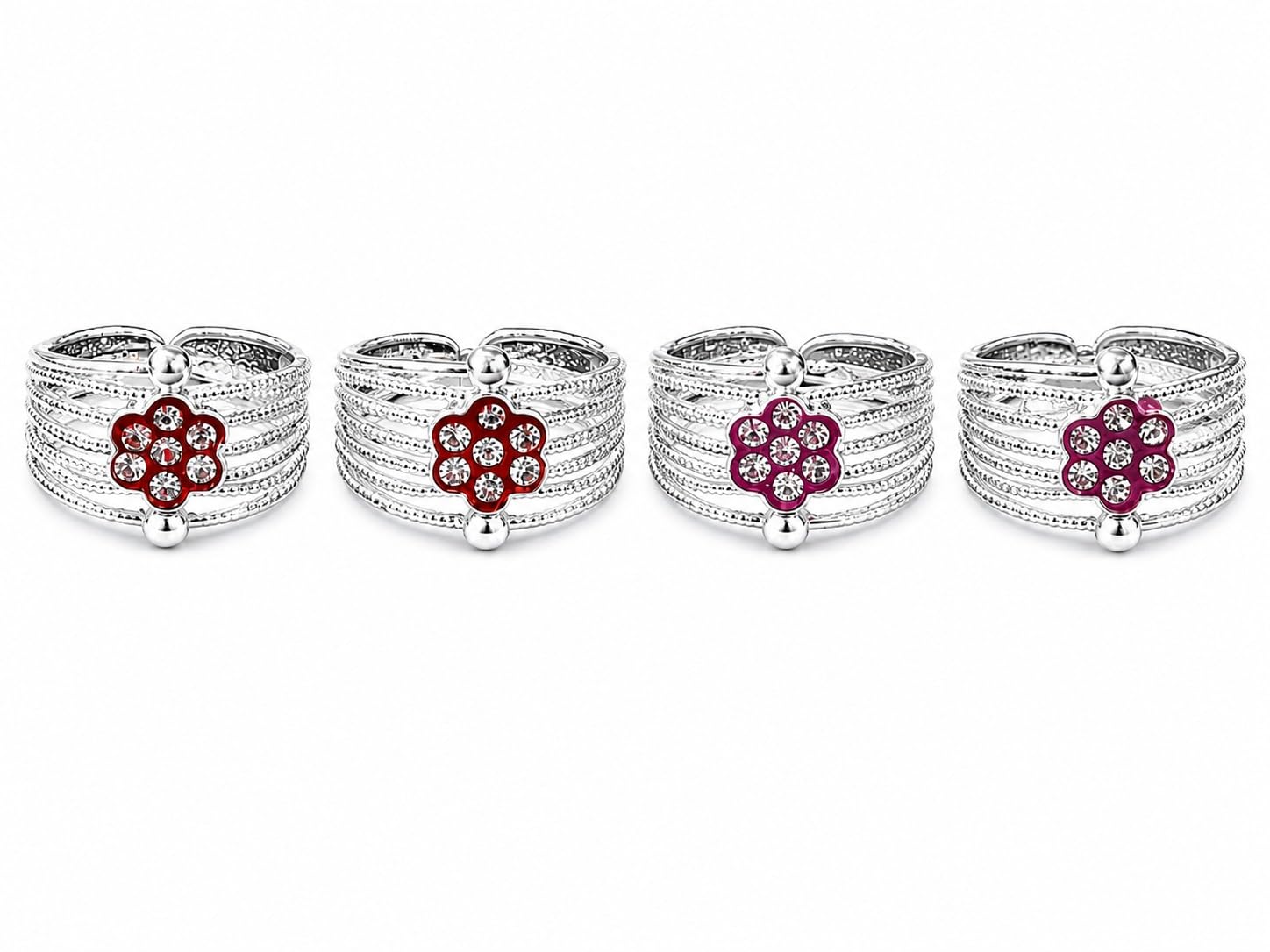 Adjustable Floral Crystal Toe Rings for Women & Girls Combo (Pack of 4 Pairs)-picture-49