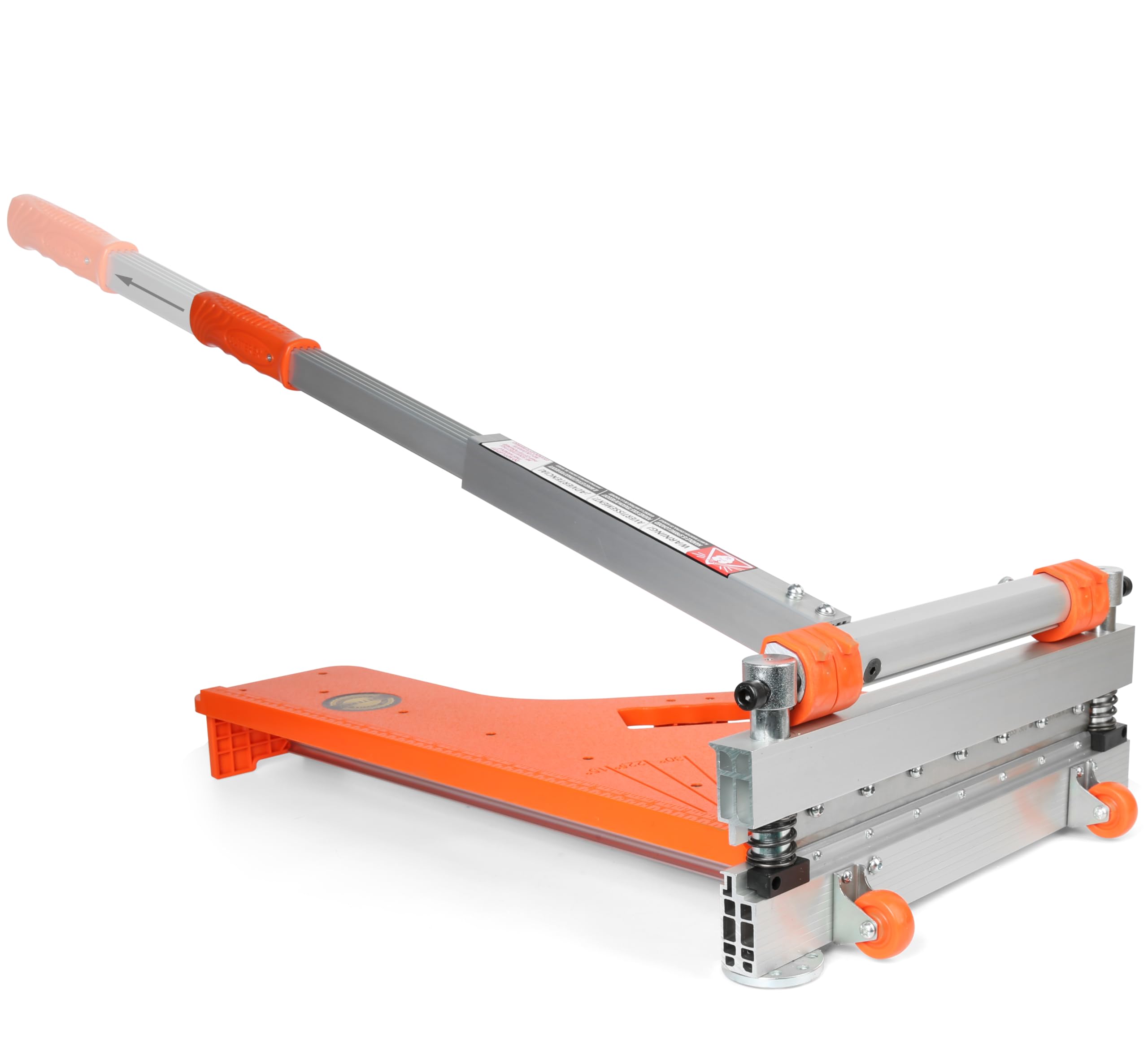 CUTTEREX 13" Pro. Vinyl Floor Cutter-No Dust,No Noise,No Electricity. Multi-Angle Cuts for Laminate,Vinyl &amp; More, Pro. ALU Long Leverage Handle, Orange &amp; Wheeled