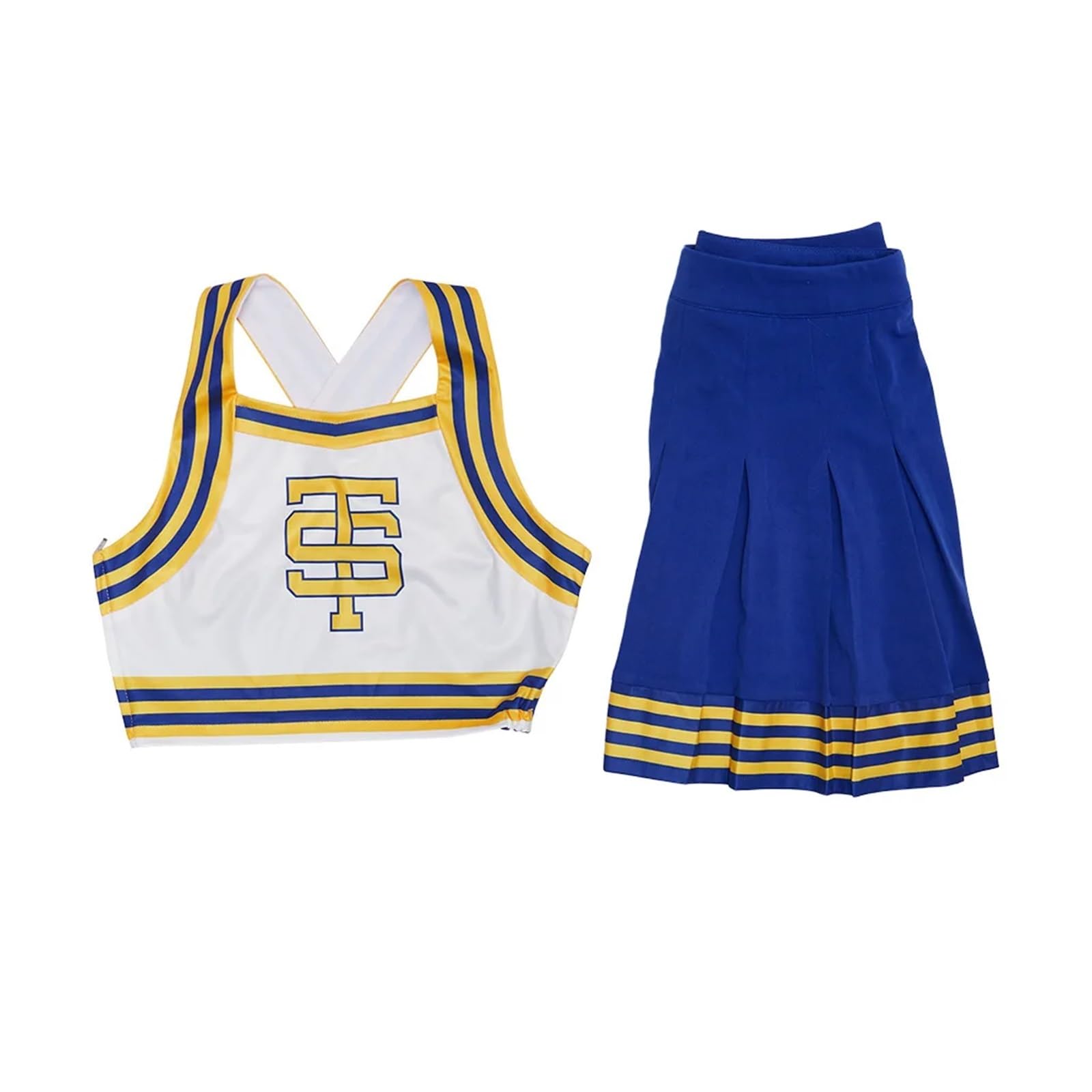Costume da Cheerleader Costume da cheerleader, uniforme cosplay, costume danza hip hop, blu e bianco, abito for ragazze Per lo sport