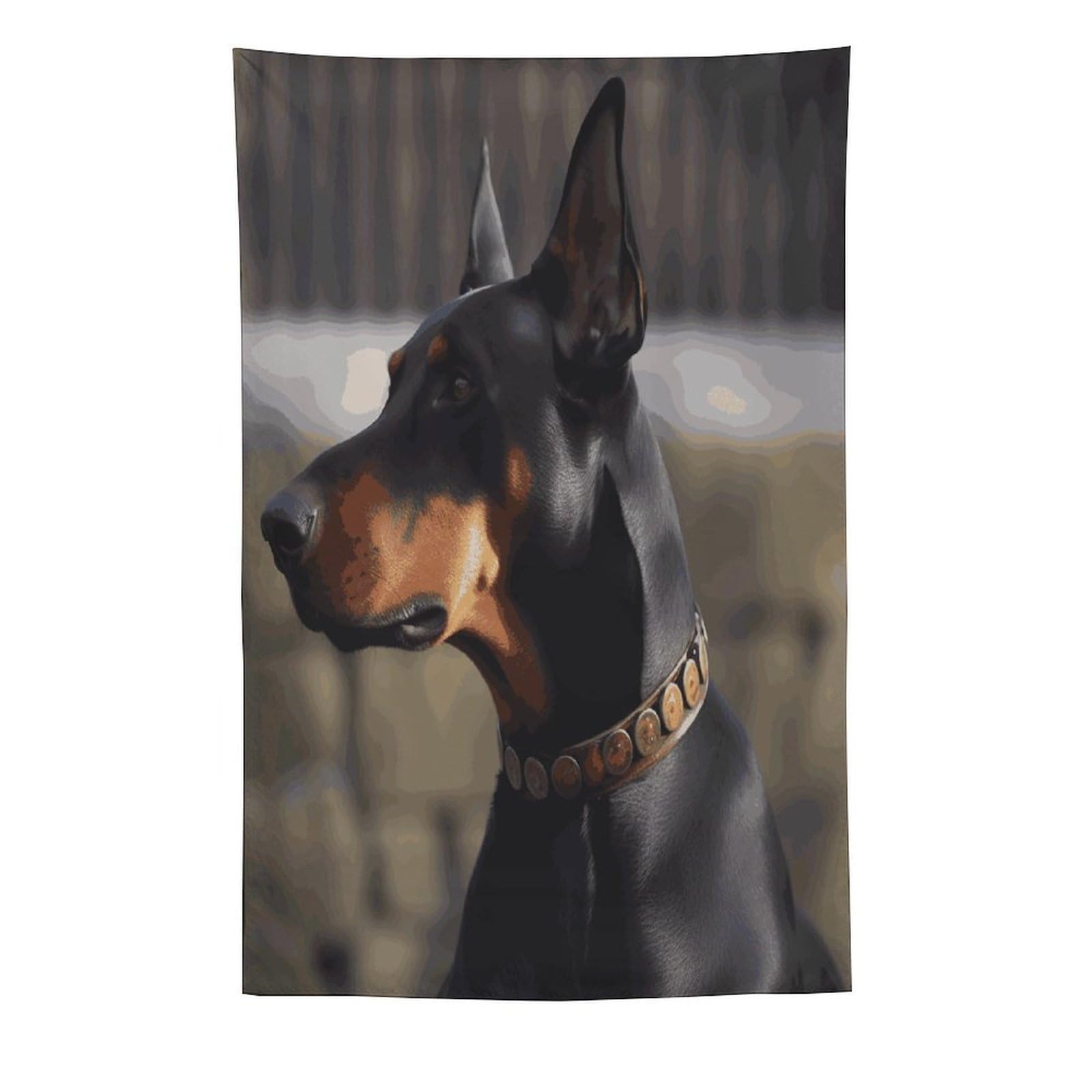 MUSM Doberman Tapestry with Installation Kit Personalized Wall Tapestry Aesthetic Tapestries Backdrop Banner Wall Art Hanging Decor for Home Picnic Beach Blanket 60"x90"